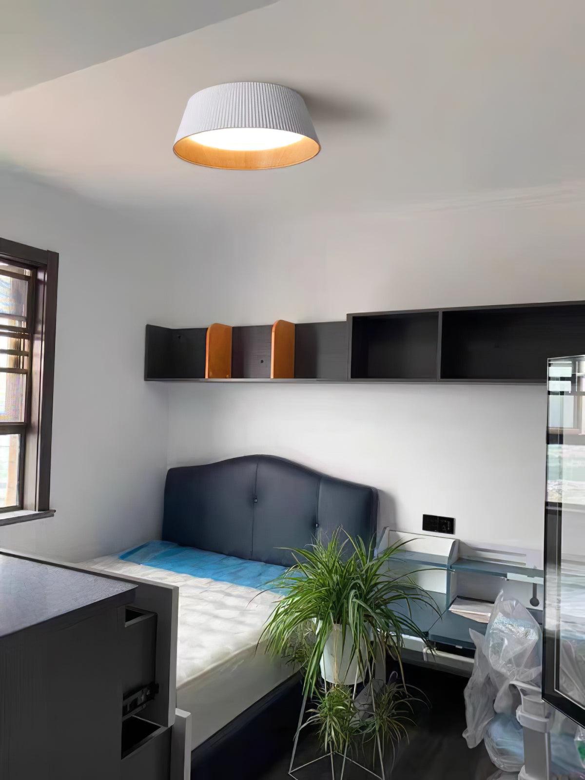 Ribbed Ceiling Light | Metal & Acrylic | Black or White Finish
