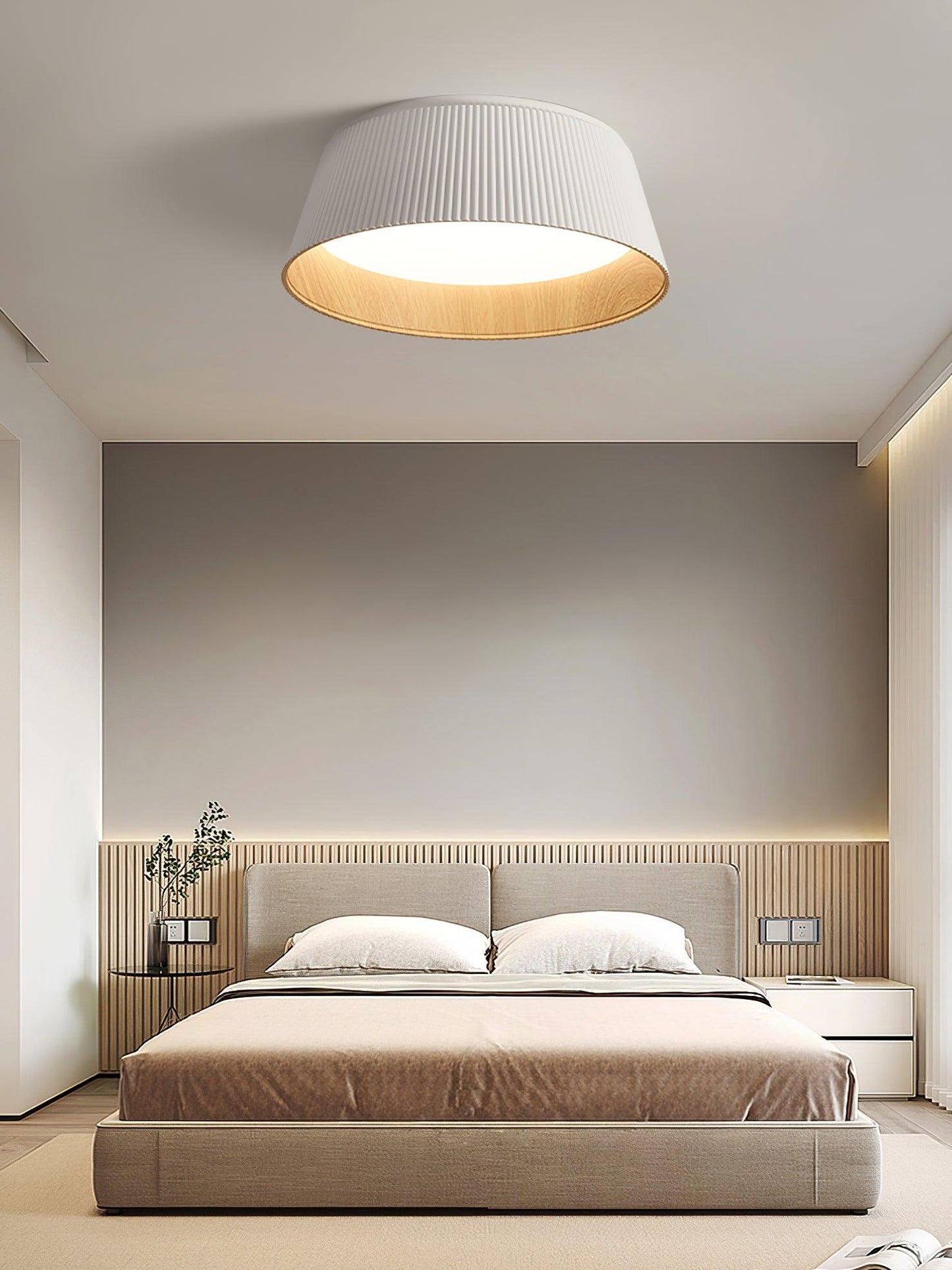 Ribbed Ceiling Light | Metal & Acrylic | Black or White Finish