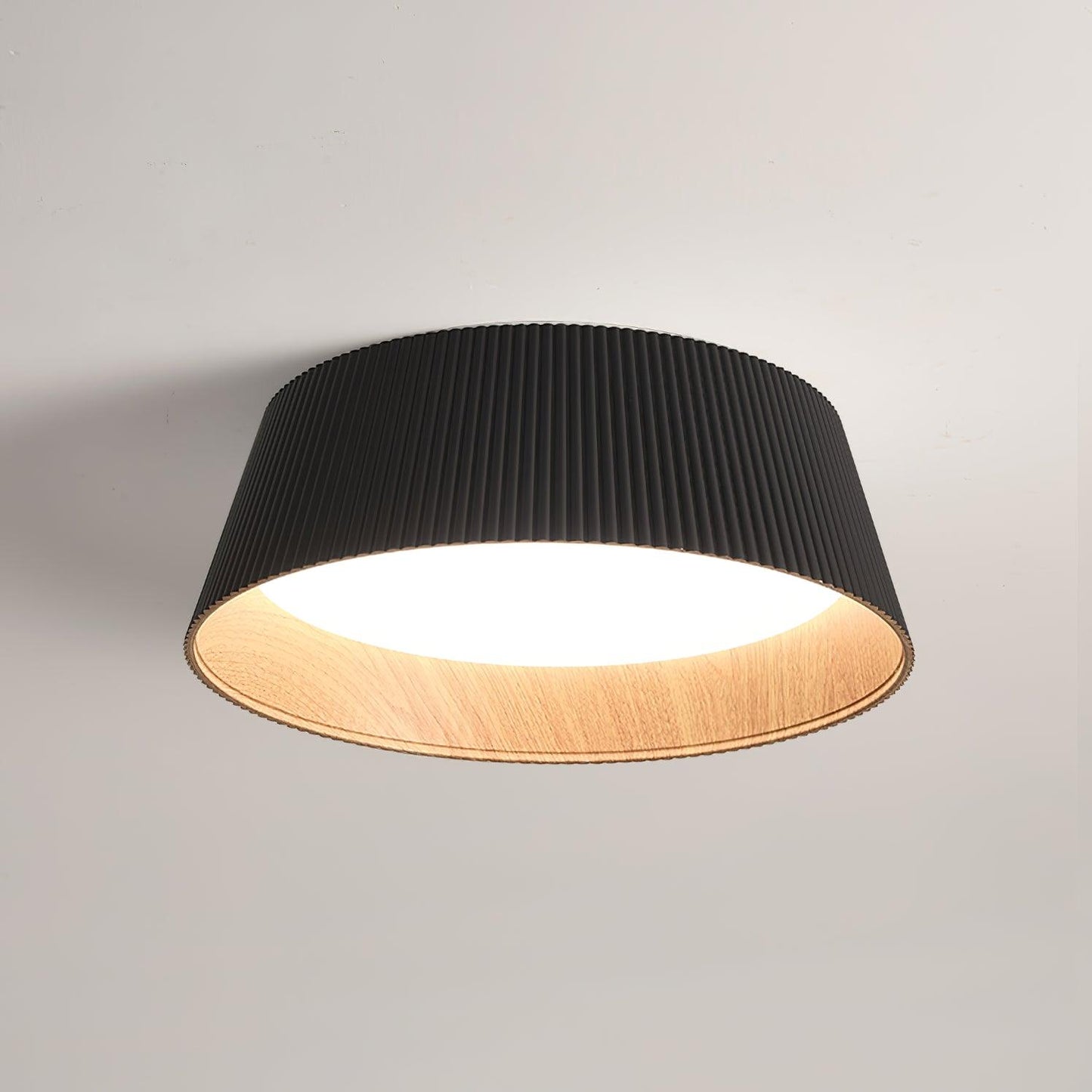 Ribbed Ceiling Light | Metal & Acrylic | Black or White Finish