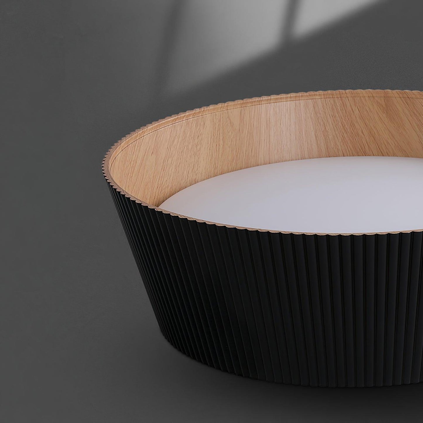 Ribbed Ceiling Light | Metal & Acrylic | Black or White Finish