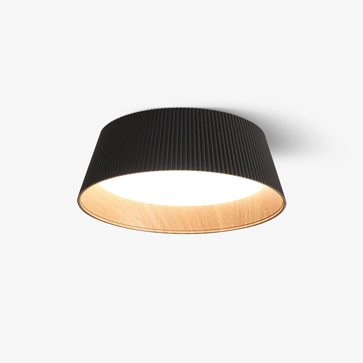 Ribbed Ceiling Light | Metal & Acrylic | Black or White Finish