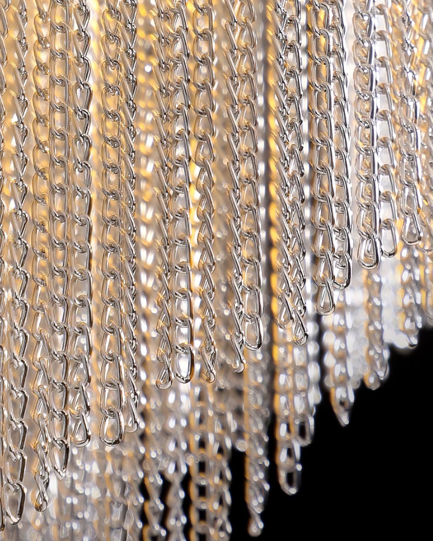 Modern Tassel Ceiling Lamp | Metal & Aluminum Chain | Champagne Gold
