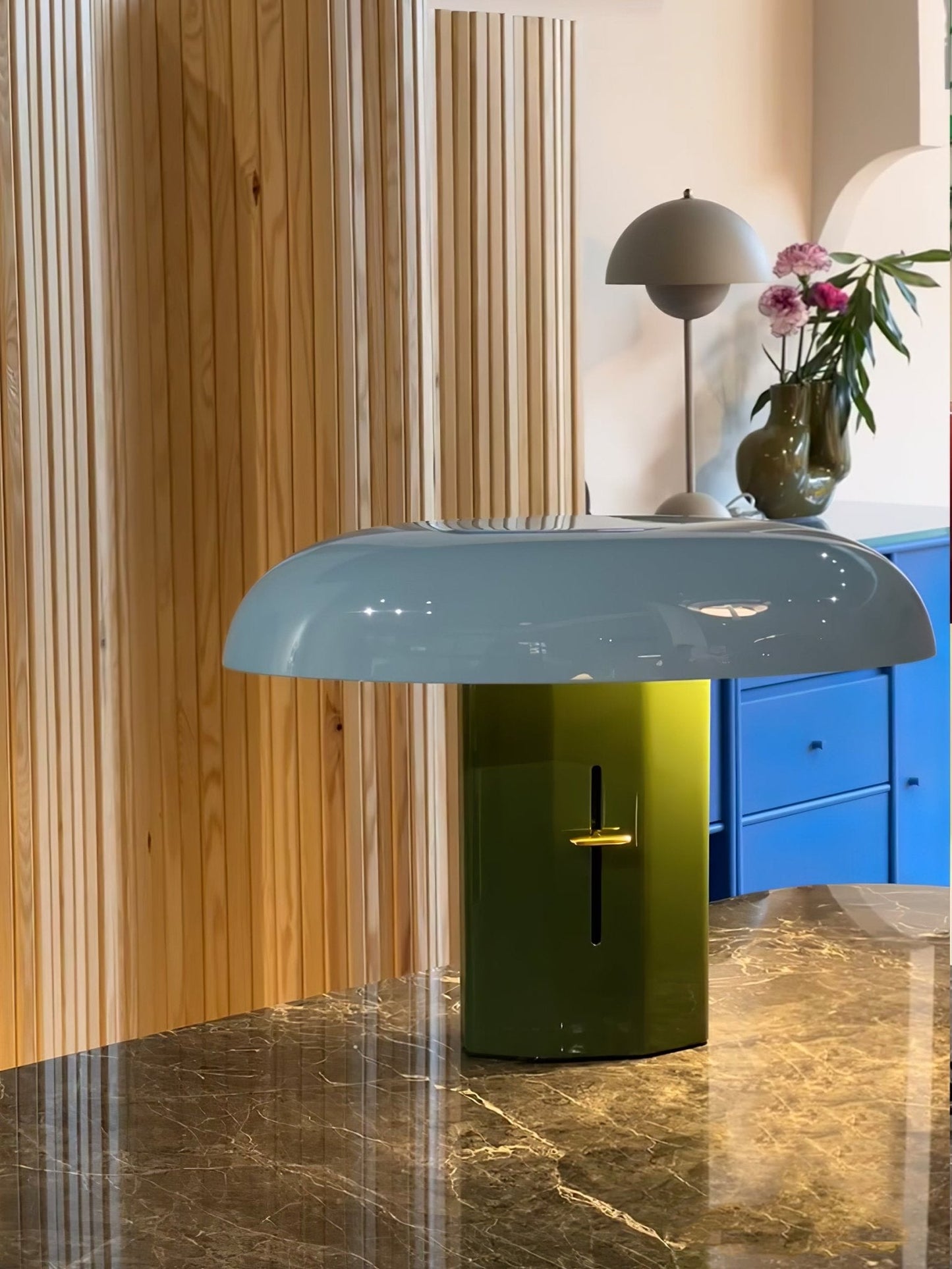 Molli Mushroom Table Lamp | Metal | Green, Orange