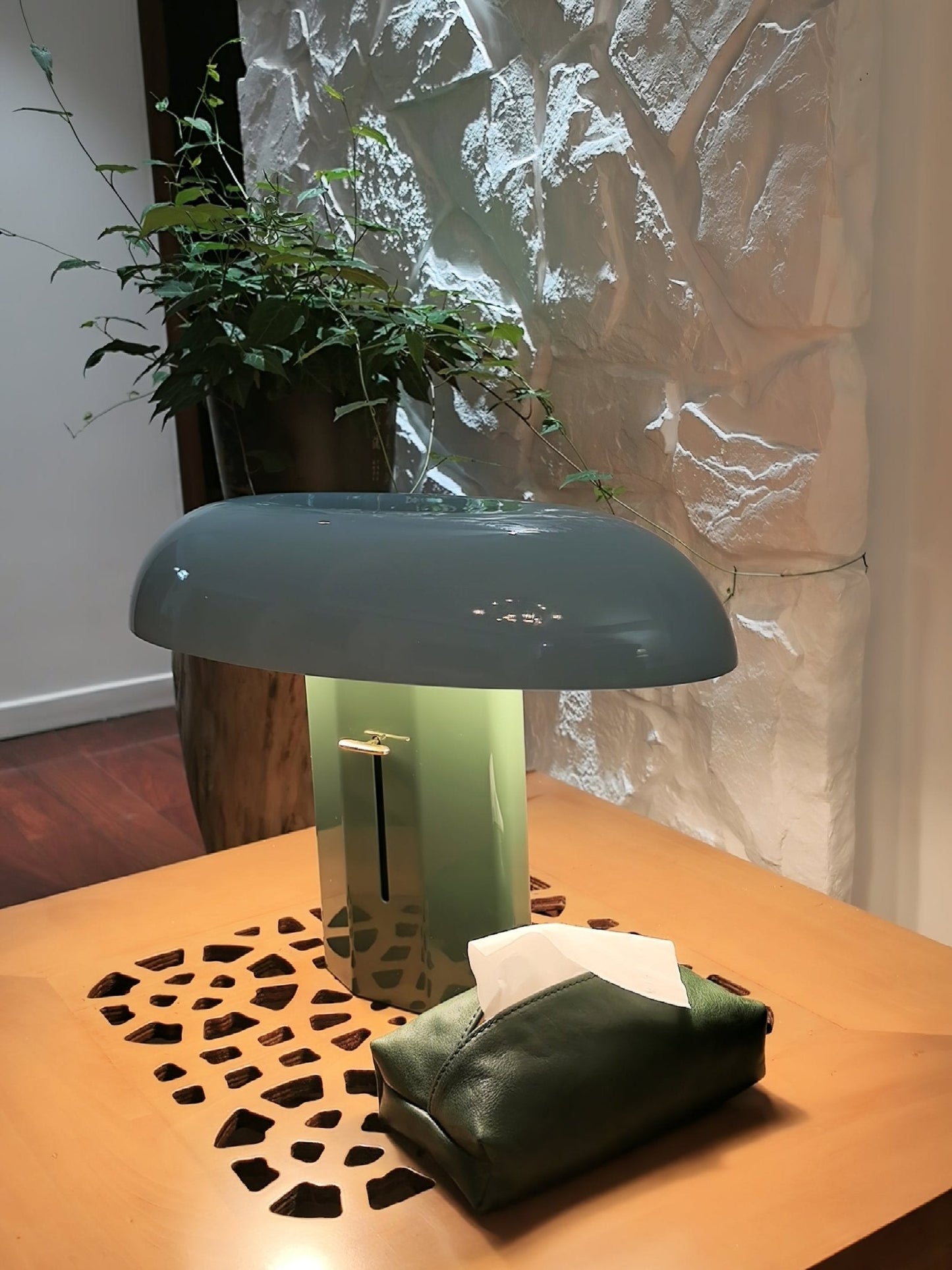 Molli Mushroom Table Lamp | Metal | Green, Orange