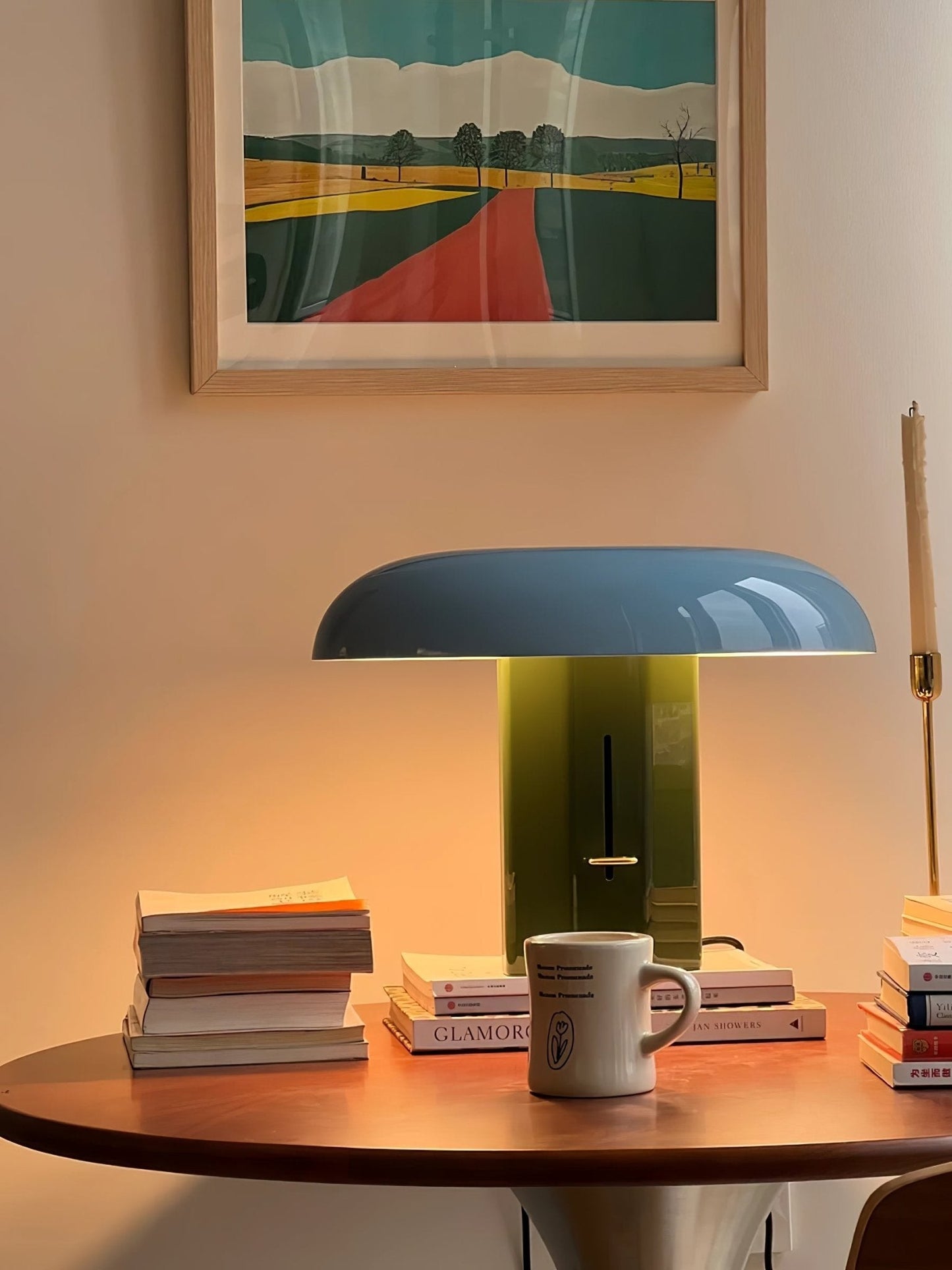 Molli Mushroom Table Lamp | Metal | Green, Orange