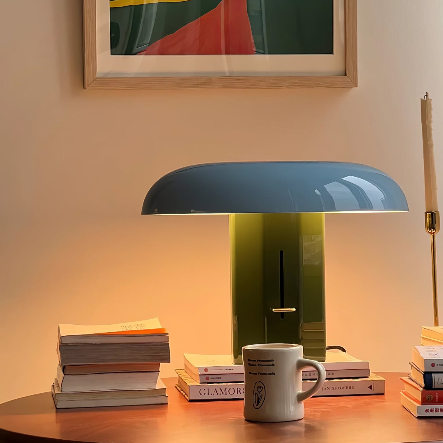 Molli Mushroom Table Lamp | Metal | Green, Orange