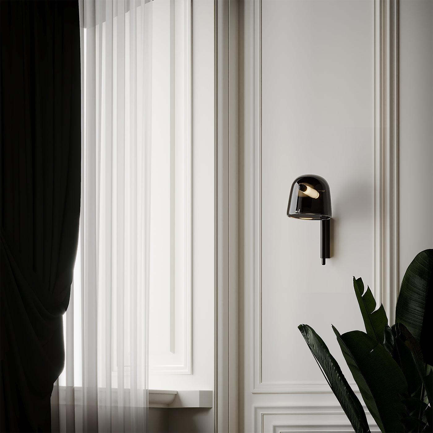 Penumbra Wall Light | Handblown Glass & Metal | Black or White