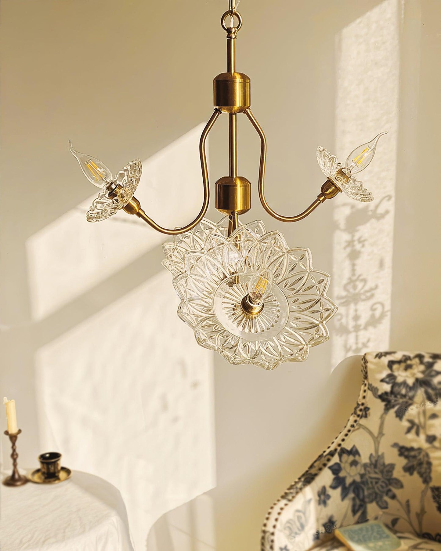 Monique Lhuillier Chandelier | Antique Copper & Glass | 4 or 6 Heads