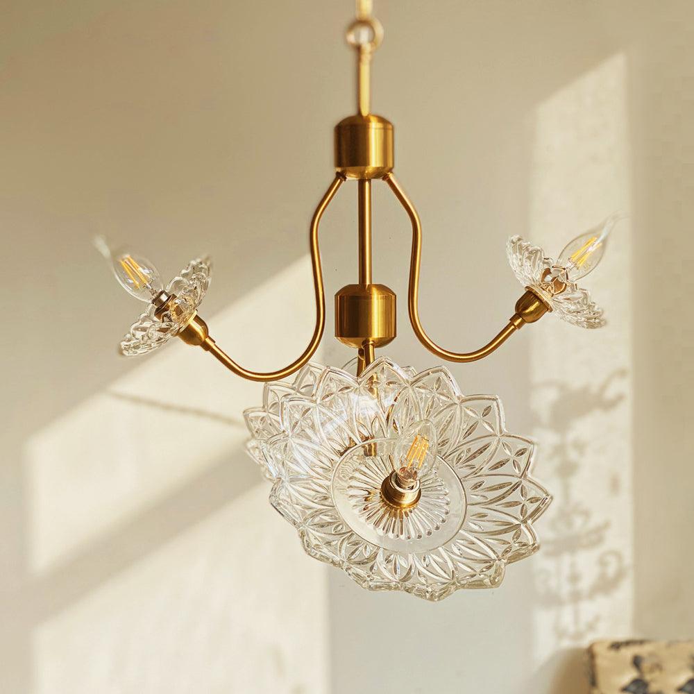 Monique Lhuillier Chandelier | Antique Copper & Glass | 4 or 6 Heads