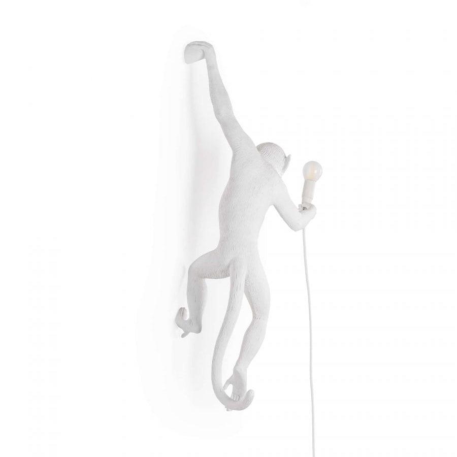 Monkey Wall Lamp | Resin & Metal | Black, Gold, White