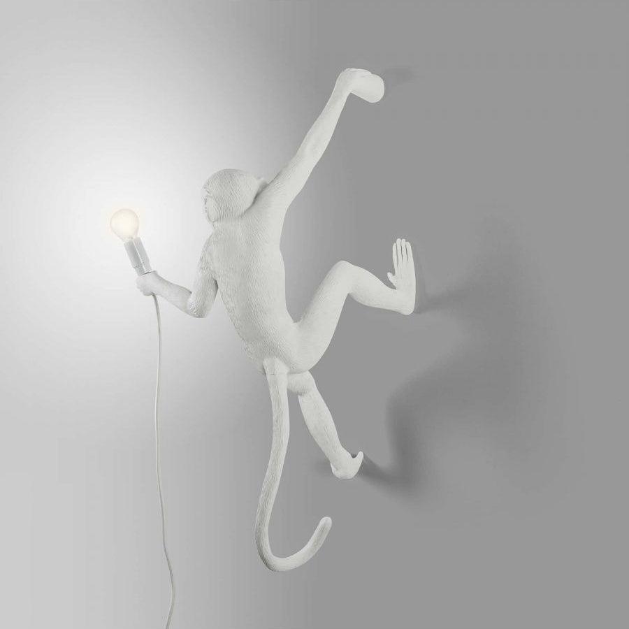 Monkey Wall Lamp | Resin & Metal | Black, Gold, White