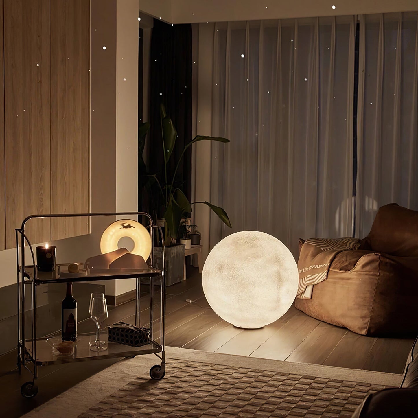 Moon Table Lamp | White FRP Fiber | Multiple Sizes Available