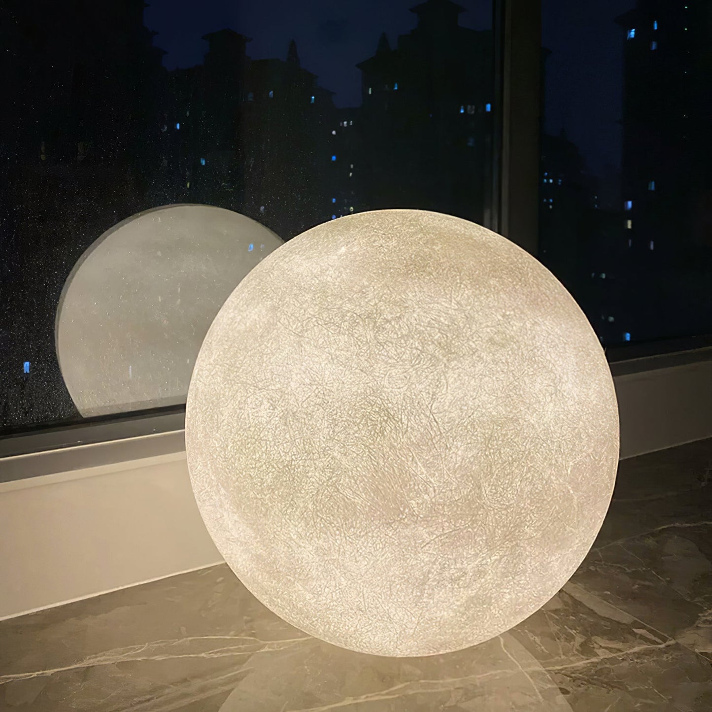 Moon Table Lamp | White FRP Fiber | Multiple Sizes Available