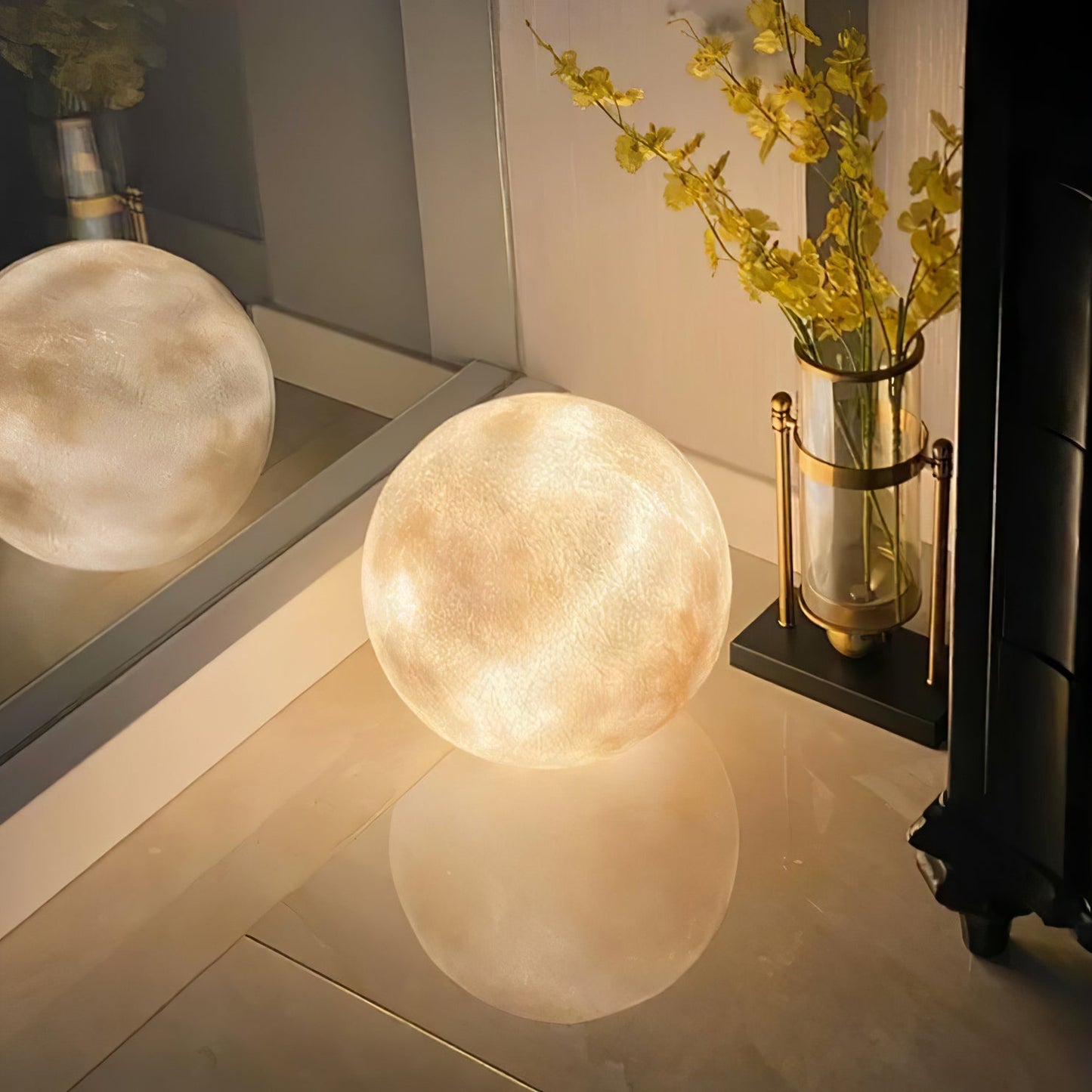 Moon Table Lamp | White FRP Fiber | Multiple Sizes Available