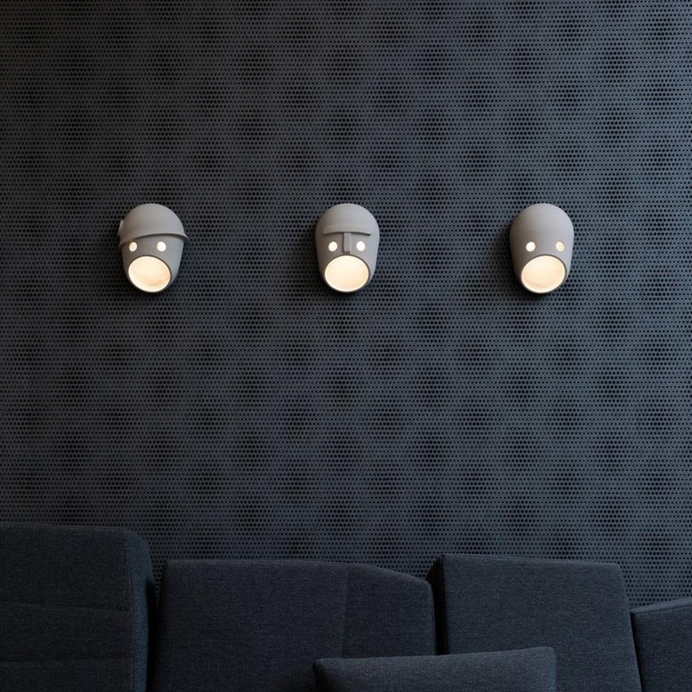Mask Wall Light | Resin, Aluminum, Iron | Grey