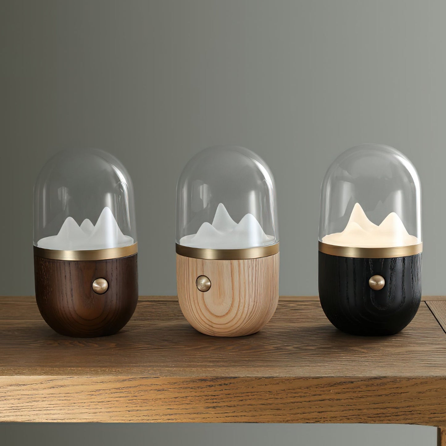 Mountain Peak Night Lamp | Acrylic & Wood | Various Colors