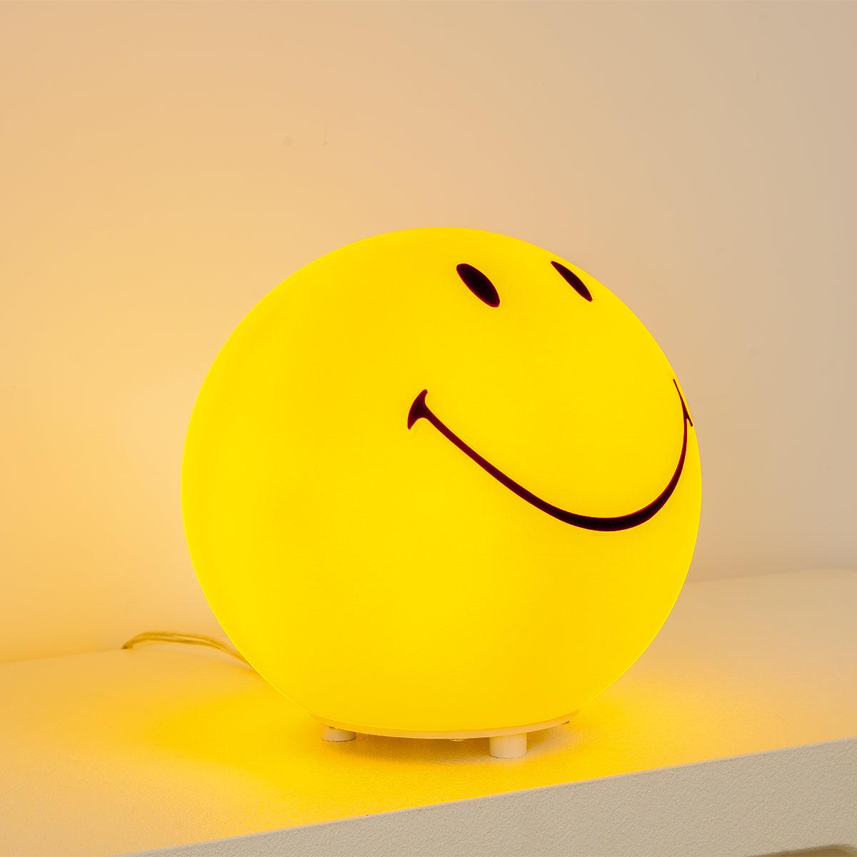 Smiling Rechargeable Table Lamp | Warm Yellow LED | 23cm Diameter