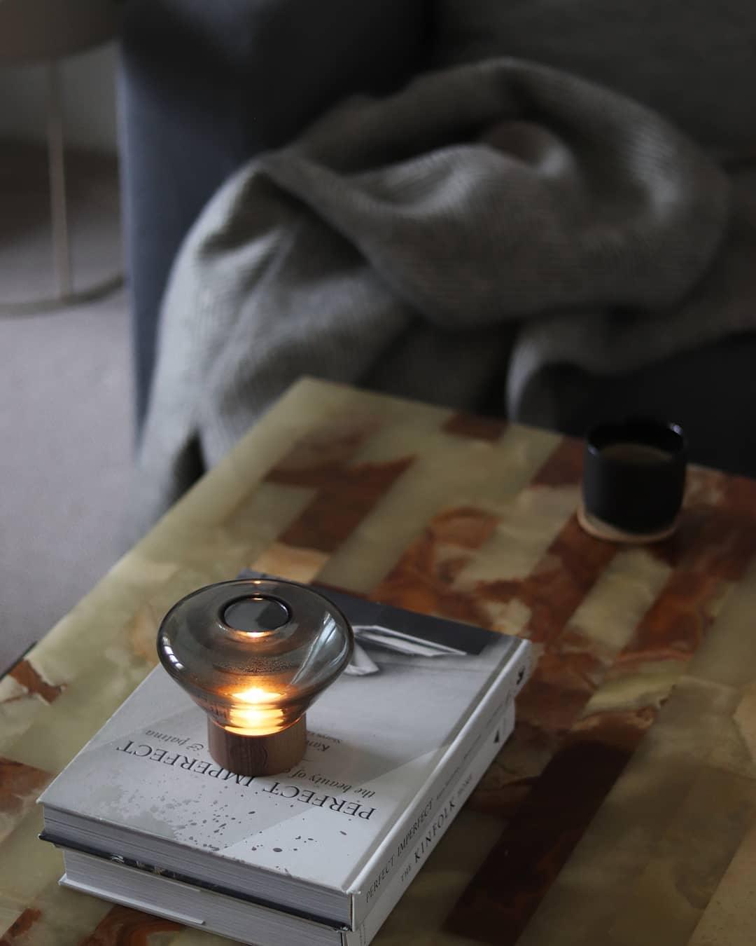 Bois Table Lamp | Wooden & Glass | Clear, Smoke Gray, Amber