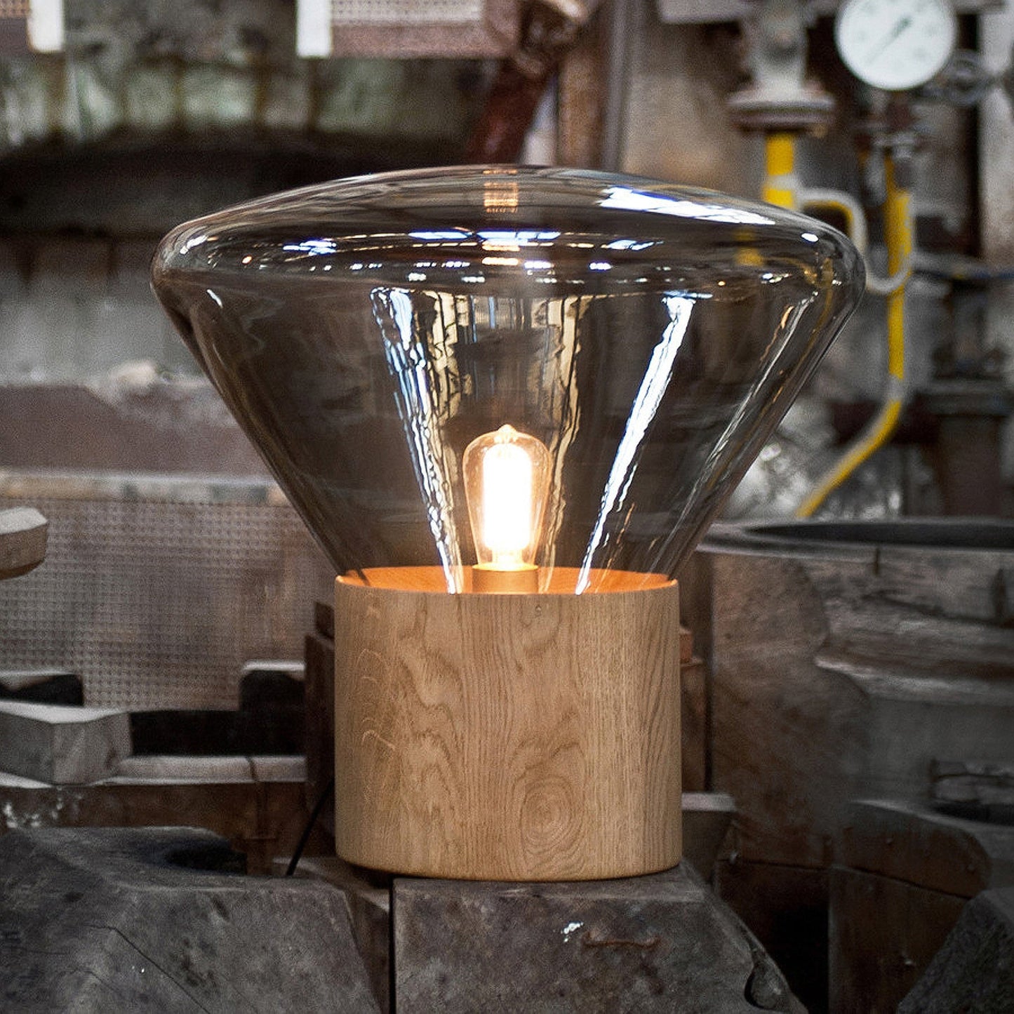 Bois Table Lamp | Wooden & Glass | Clear, Smoke Gray, Amber