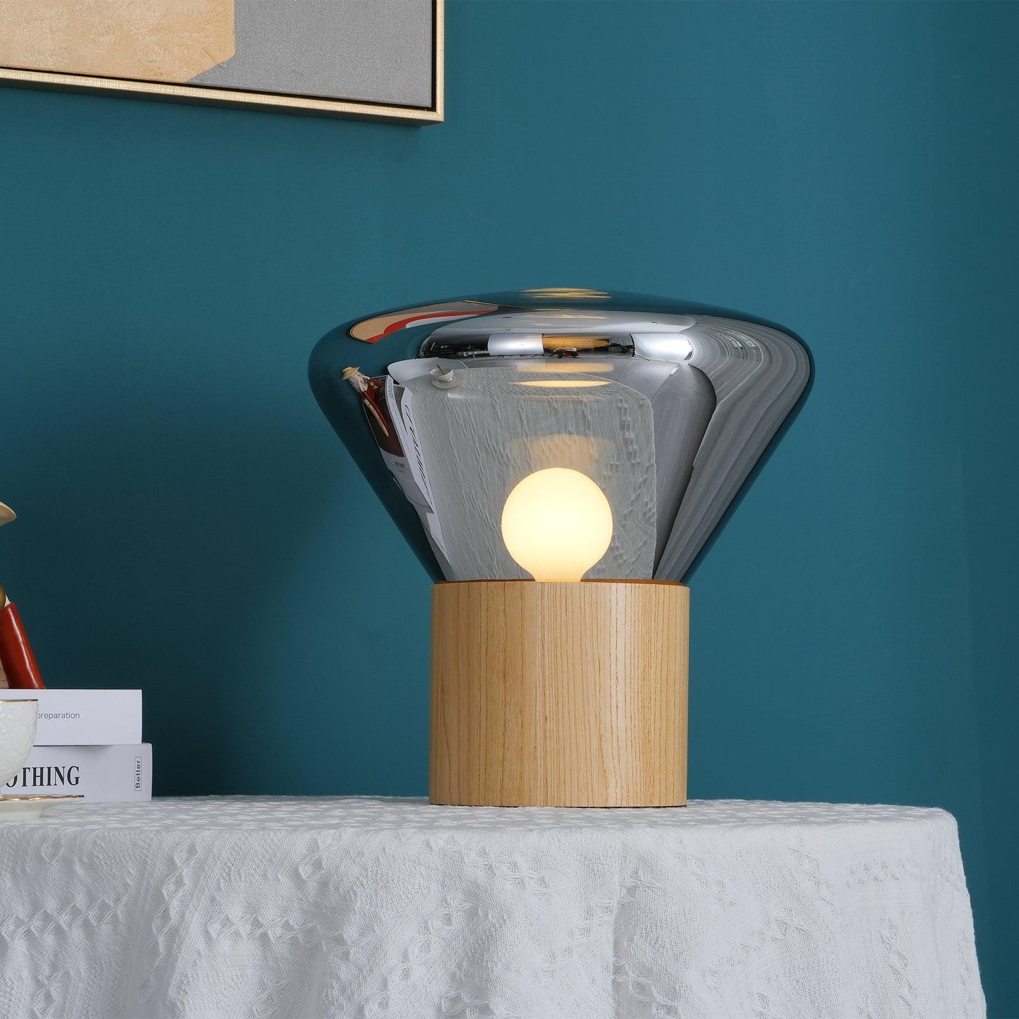 Bois Table Lamp | Wooden & Glass | Clear, Smoke Gray, Amber