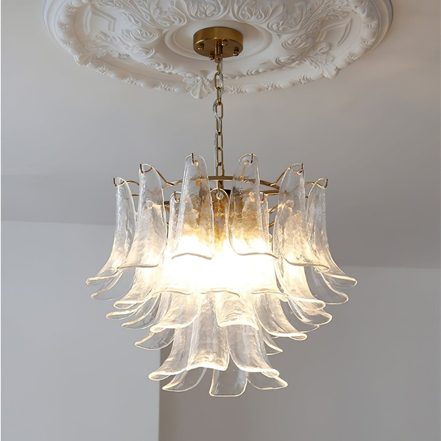 Murano Glass Leaf Chandelier | Handcrafted Italian Design | Copper & Multi-Color Options