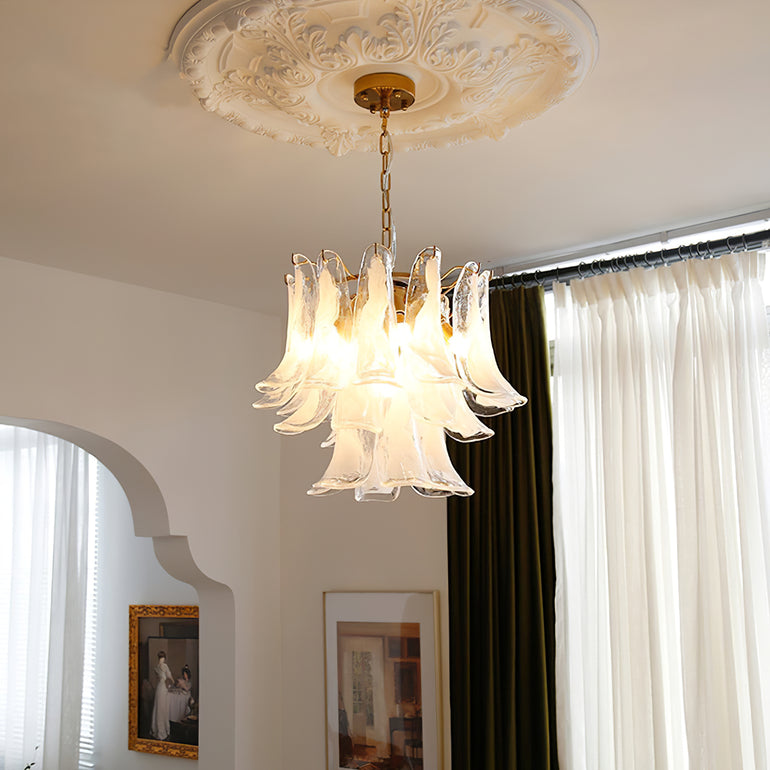 Murano Glass Leaf Chandelier | Handcrafted Italian Design | Copper & Multi-Color Options
