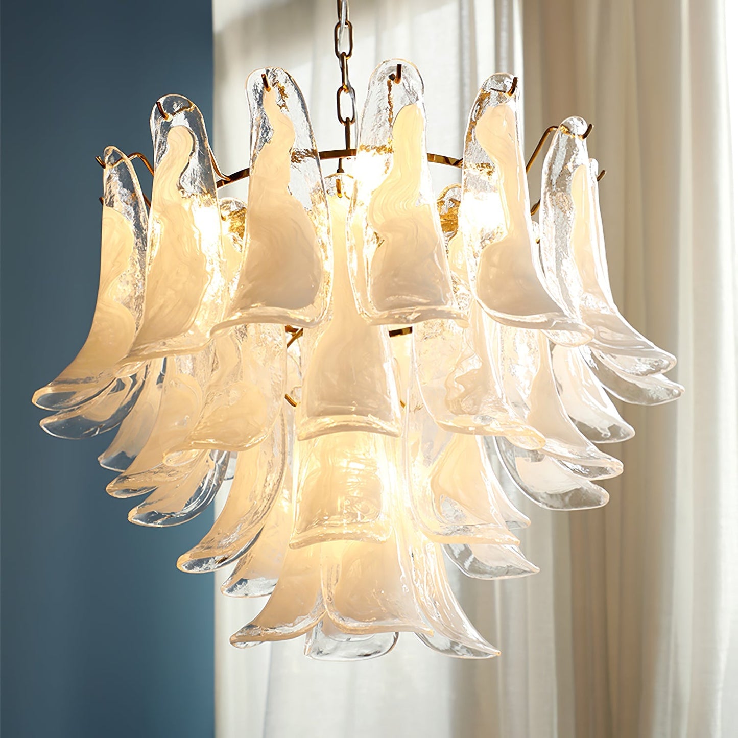 Murano Glass Leaf Chandelier | Handcrafted Italian Design | Copper & Multi-Color Options