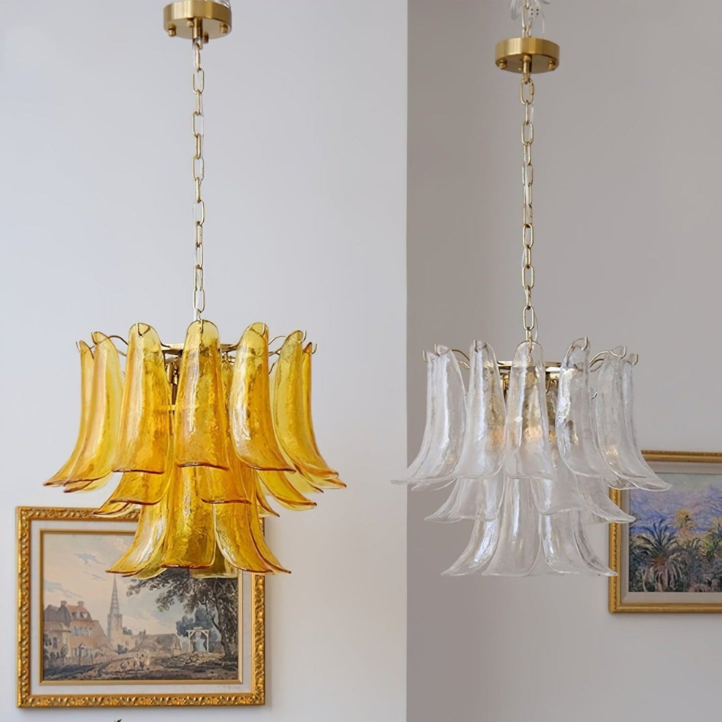 Murano Glass Leaf Chandelier | Handcrafted Italian Design | Copper & Multi-Color Options