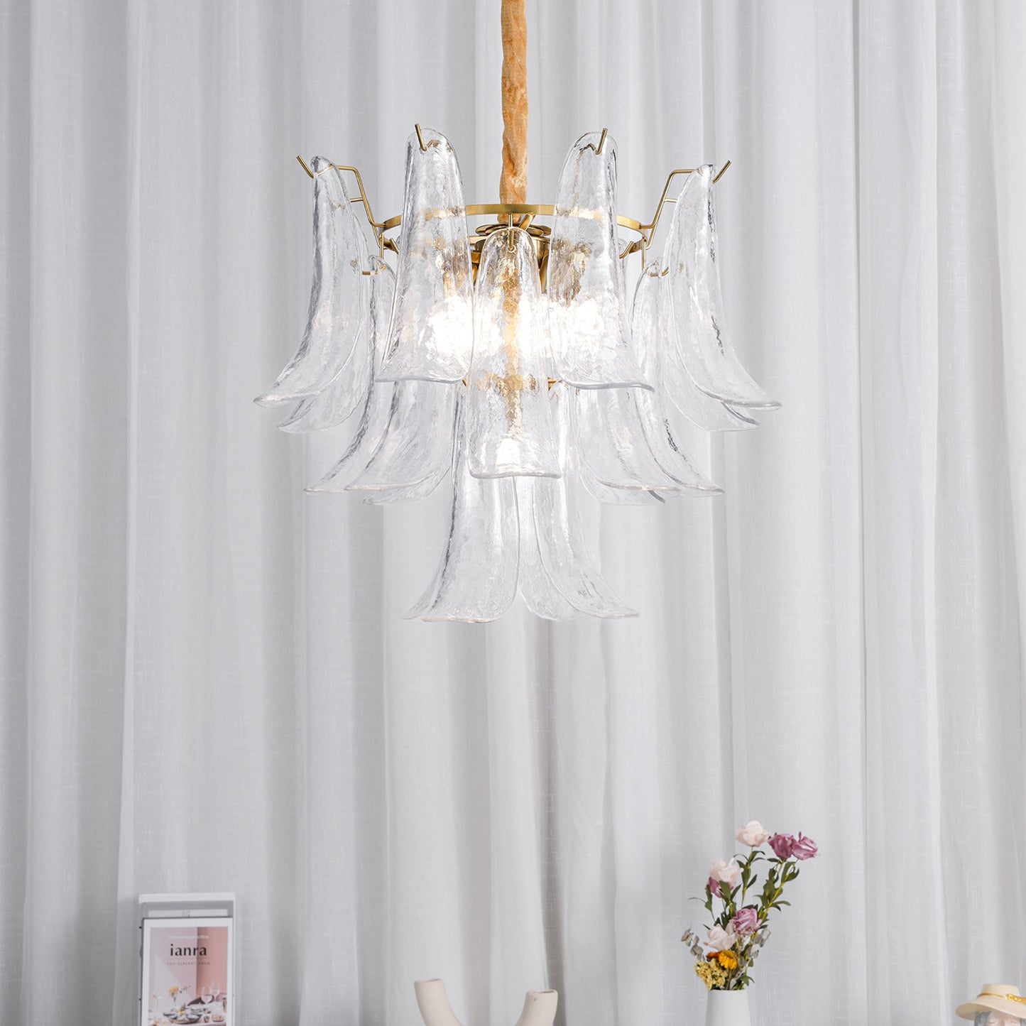 Murano Glass Leaf Chandelier | Handcrafted Italian Design | Copper & Multi-Color Options