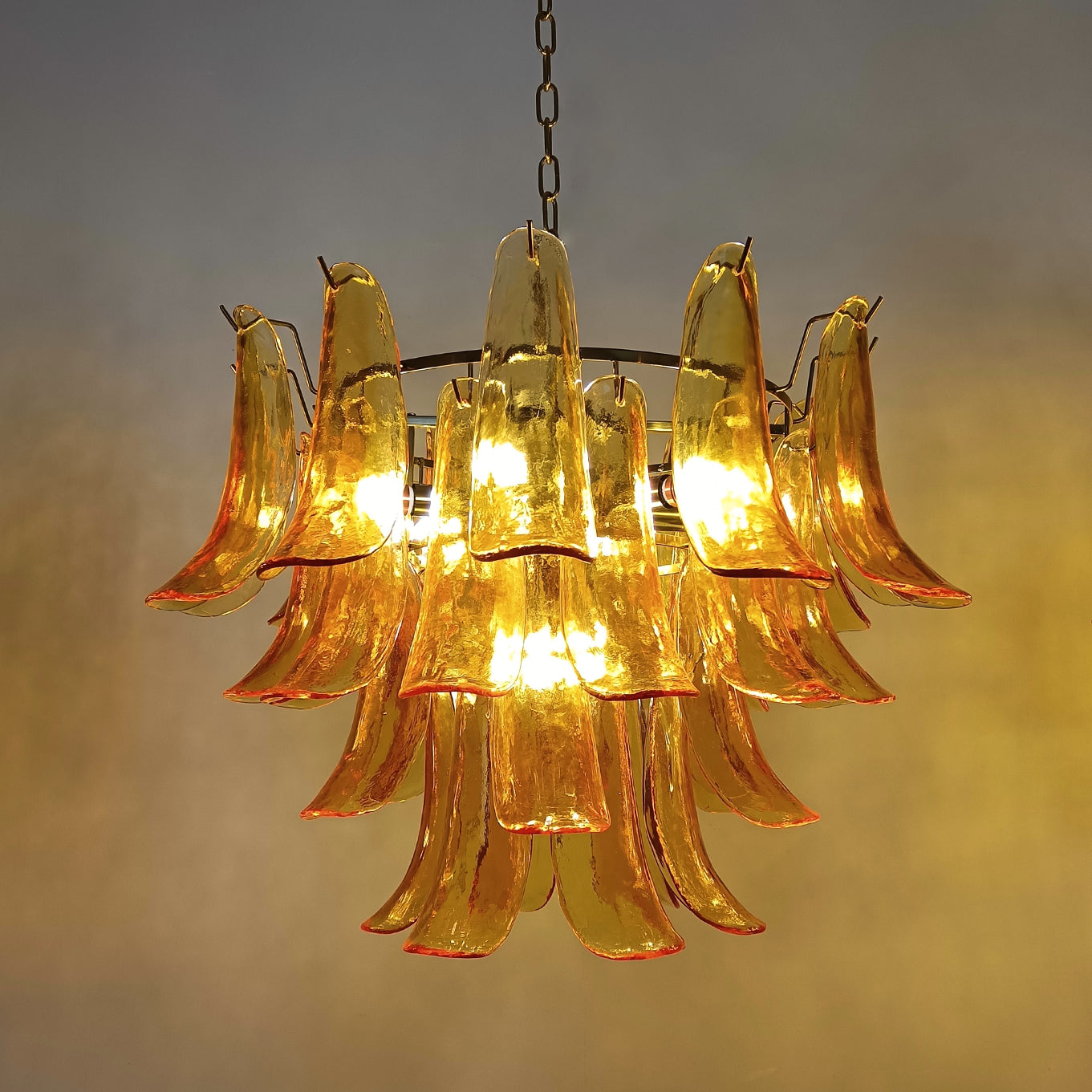Murano Glass Leaf Chandelier | Handcrafted Italian Design | Copper & Multi-Color Options
