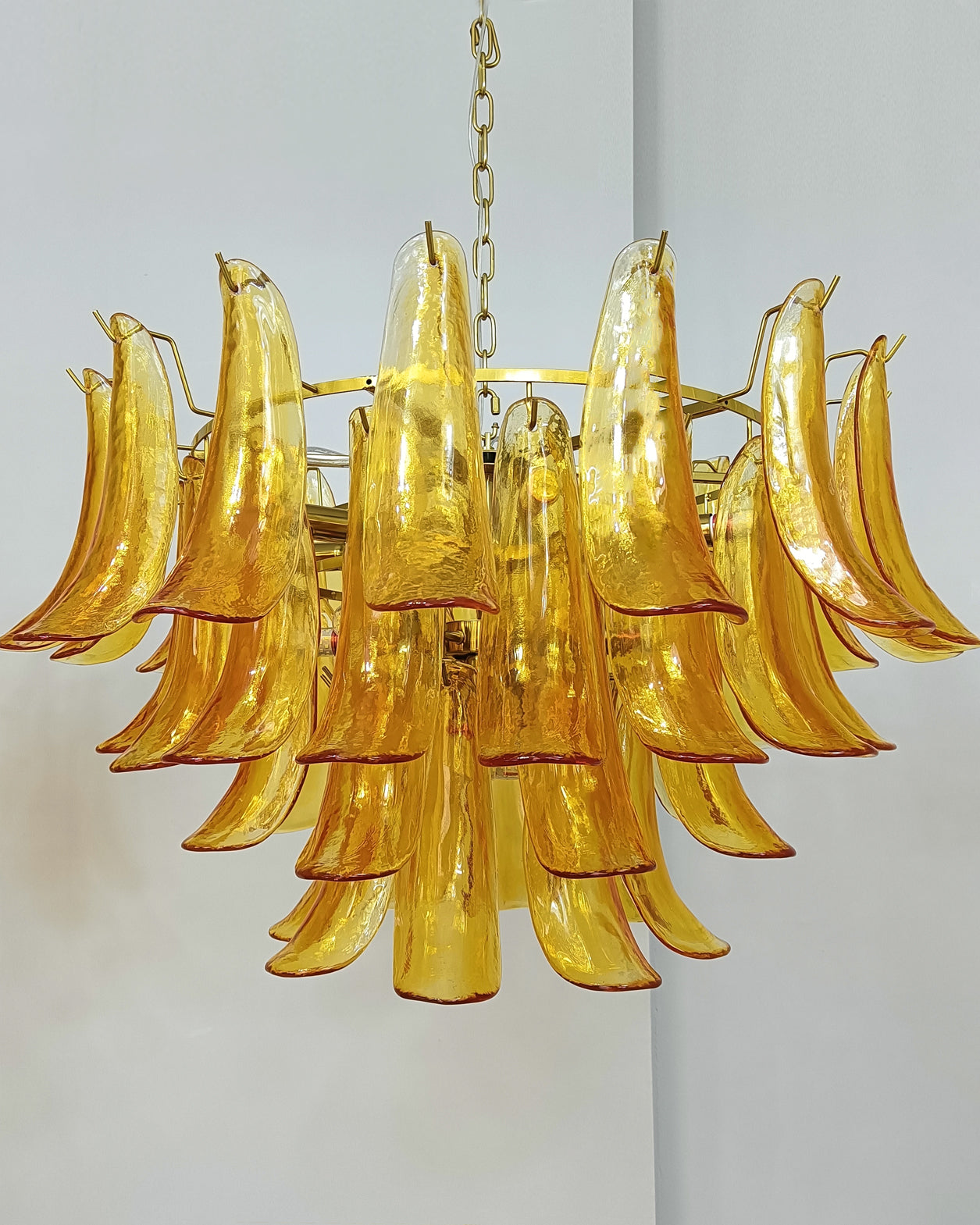 Murano Glass Leaf Chandelier | Handcrafted Italian Design | Copper & Multi-Color Options