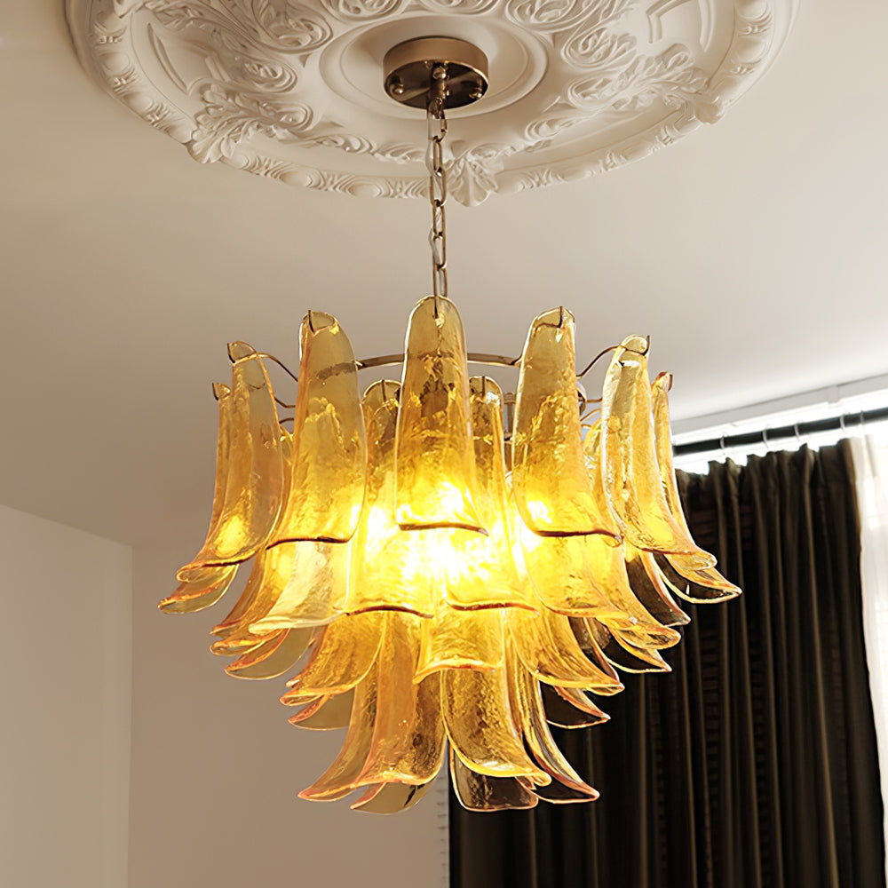 Murano Glass Leaf Chandelier | Handcrafted Italian Design | Copper & Multi-Color Options