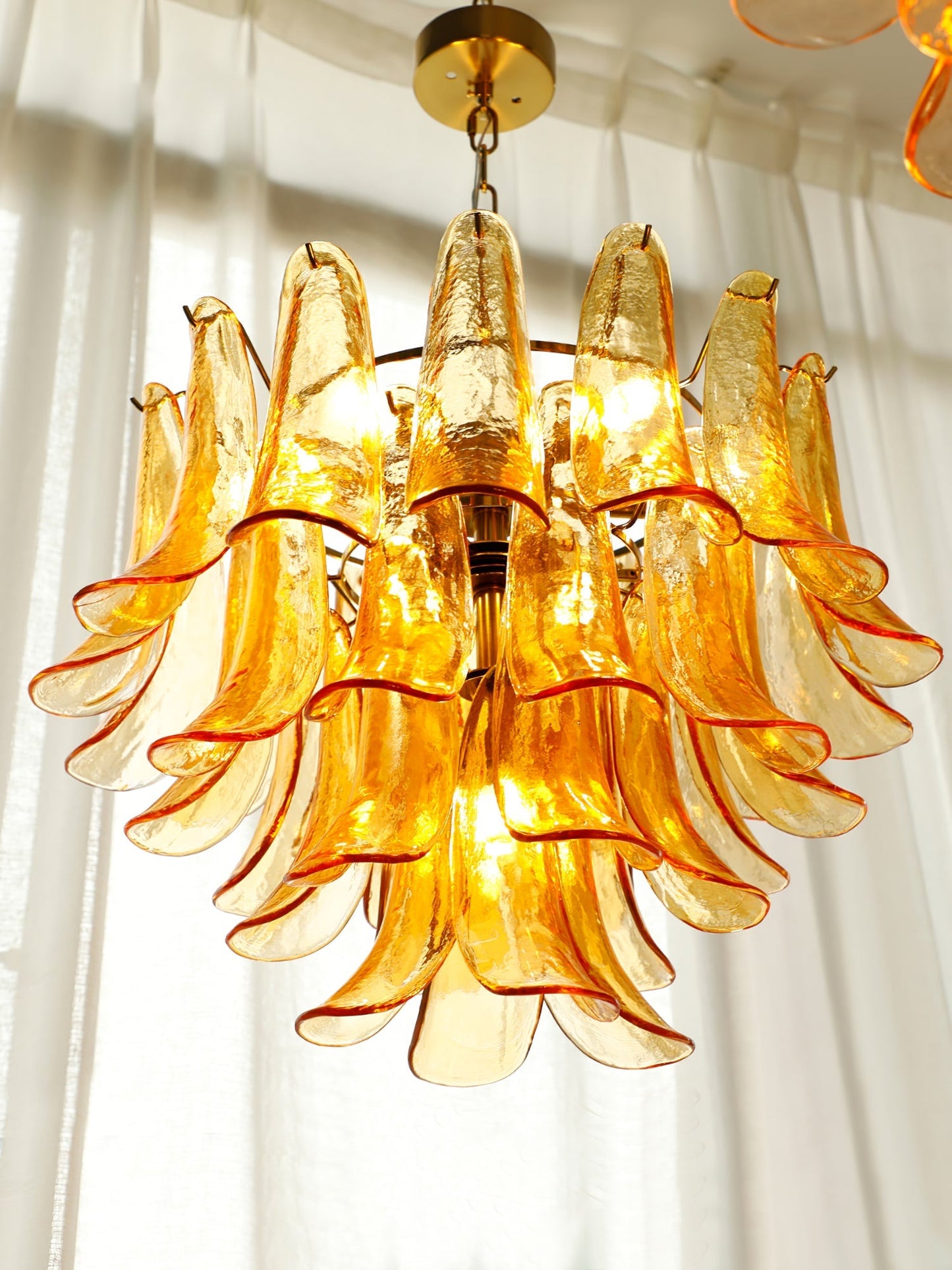 Murano Glass Leaf Chandelier | Handcrafted Italian Design | Copper & Multi-Color Options