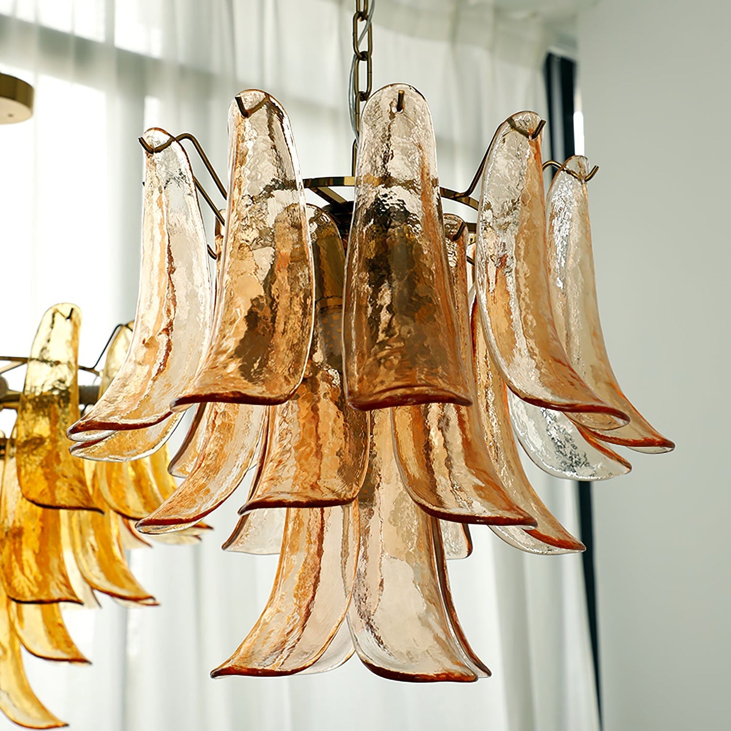 Murano Glass Leaf Chandelier | Handcrafted Italian Design | Copper & Multi-Color Options