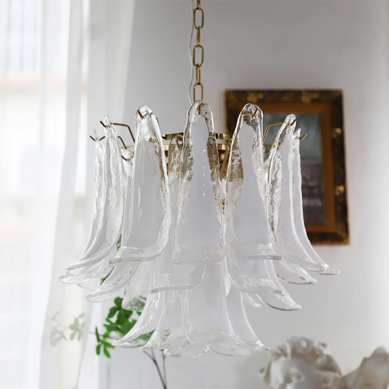 Murano Glass Leaf Chandelier | Handcrafted Italian Design | Copper & Multi-Color Options