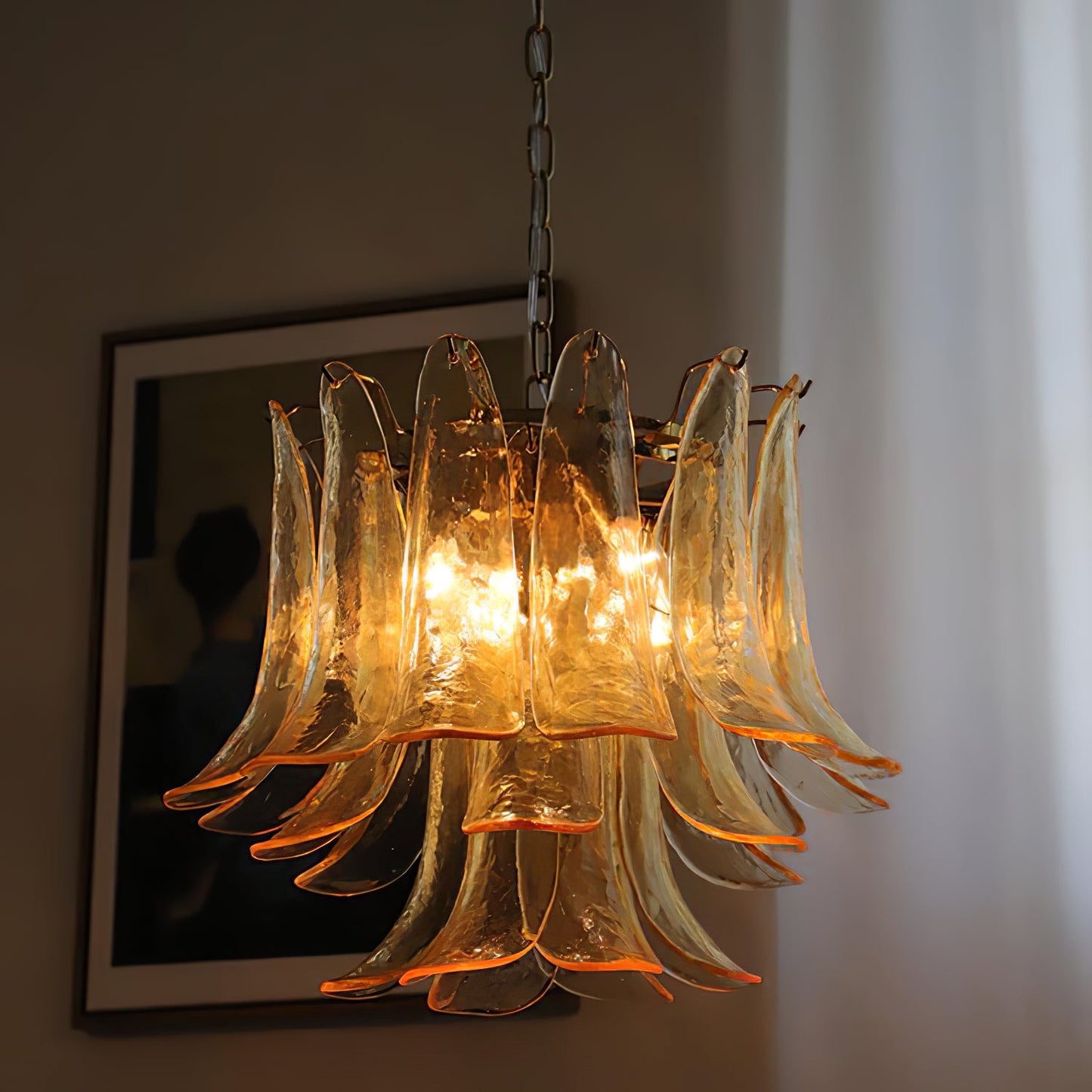 Murano Glass Leaf Chandelier | Handcrafted Italian Design | Copper & Multi-Color Options