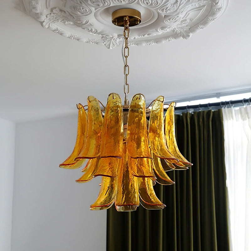 Murano Glass Leaf Chandelier | Handcrafted Italian Design | Copper & Multi-Color Options