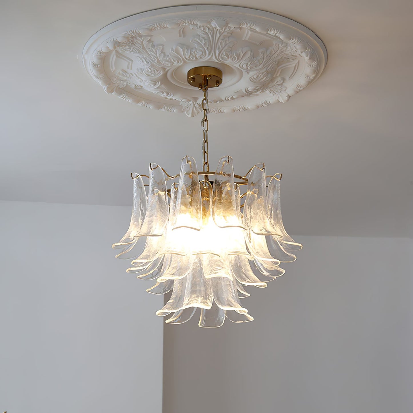 Murano Glass Leaf Chandelier | Handcrafted Italian Design | Copper & Multi-Color Options