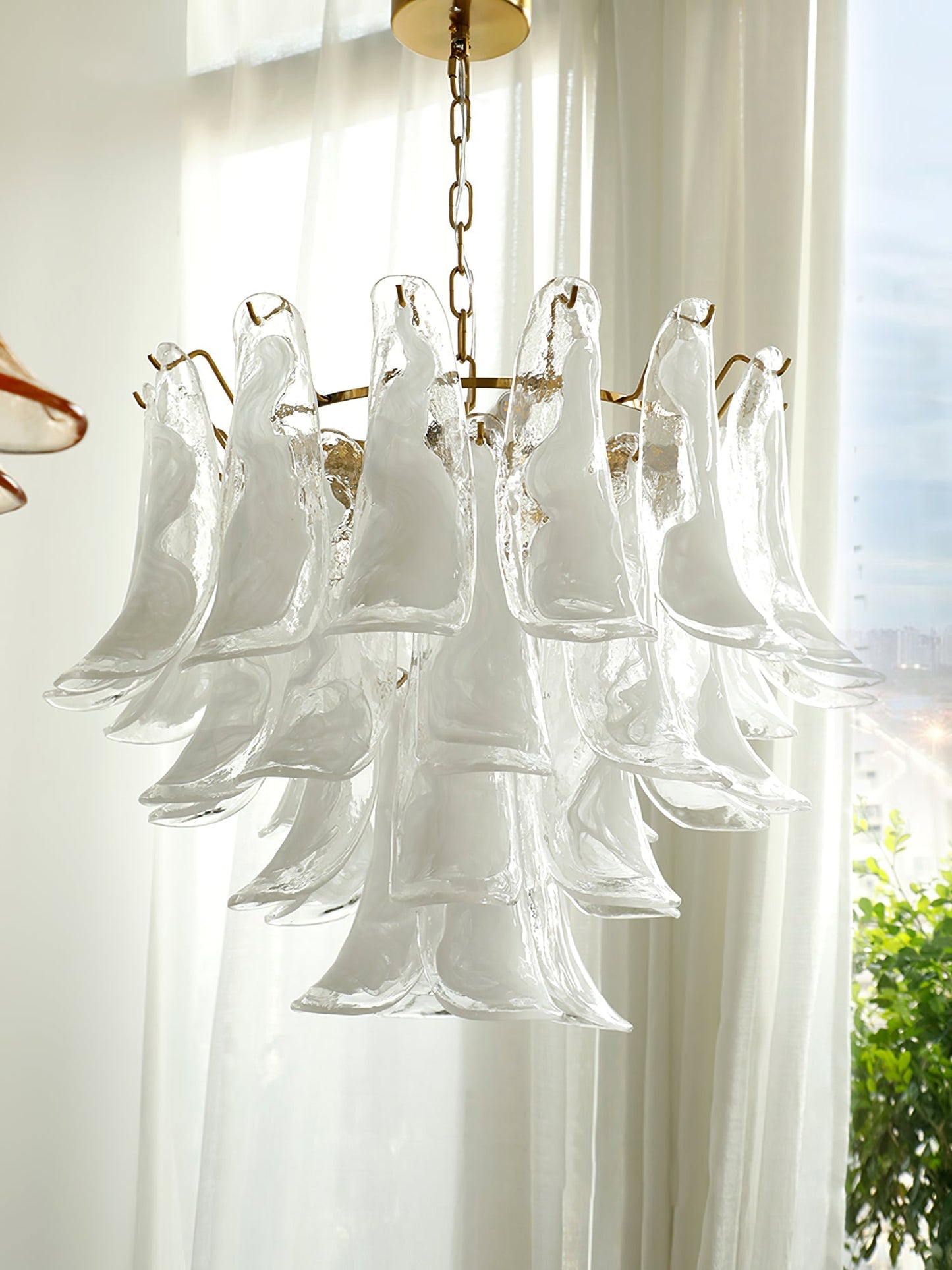 Murano Glass Leaf Chandelier | Handcrafted Italian Design | Copper & Multi-Color Options