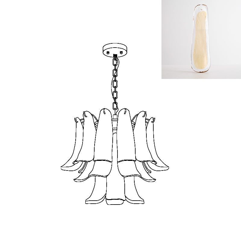 Murano Glass Leaf Chandelier | Handcrafted Italian Design | Copper & Multi-Color Options