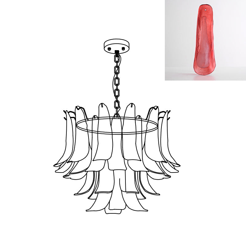Murano Glass Leaf Chandelier | Handcrafted Italian Design | Copper & Multi-Color Options