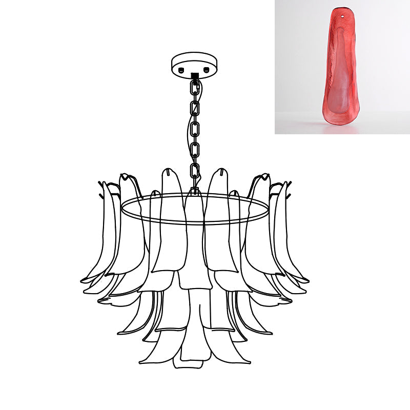 Murano Glass Leaf Chandelier | Handcrafted Italian Design | Copper & Multi-Color Options