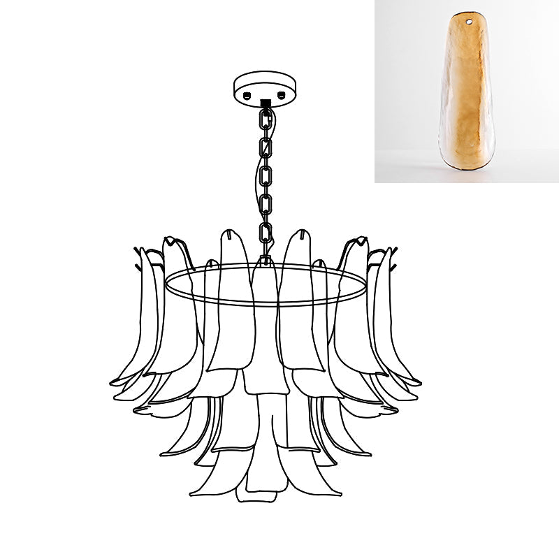 Murano Glass Leaf Chandelier | Handcrafted Italian Design | Copper & Multi-Color Options