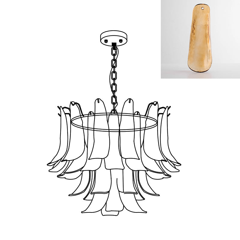 Murano Glass Leaf Chandelier | Handcrafted Italian Design | Copper & Multi-Color Options