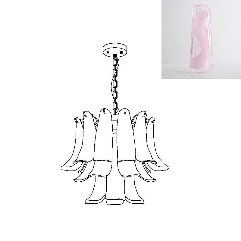 Murano Glass Leaf Chandelier | Handcrafted Italian Design | Copper & Multi-Color Options