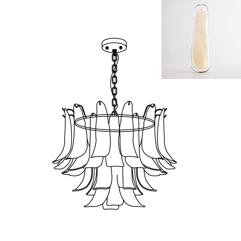 Murano Glass Leaf Chandelier | Handcrafted Italian Design | Copper & Multi-Color Options