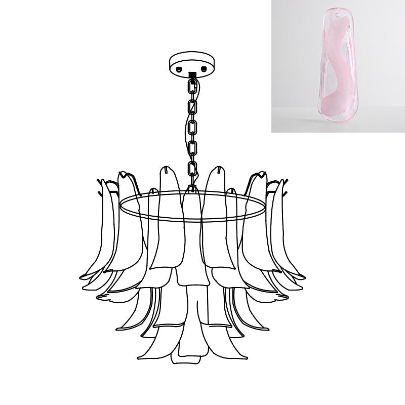 Murano Glass Leaf Chandelier | Handcrafted Italian Design | Copper & Multi-Color Options
