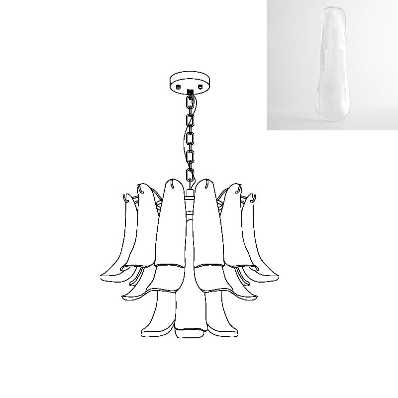 Murano Glass Leaf Chandelier | Handcrafted Italian Design | Copper & Multi-Color Options