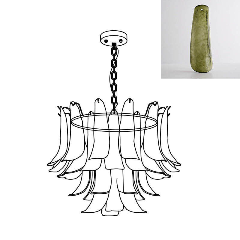 Murano Glass Leaf Chandelier | Handcrafted Italian Design | Copper & Multi-Color Options