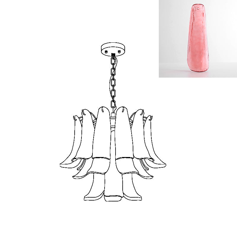 Murano Glass Leaf Chandelier | Handcrafted Italian Design | Copper & Multi-Color Options